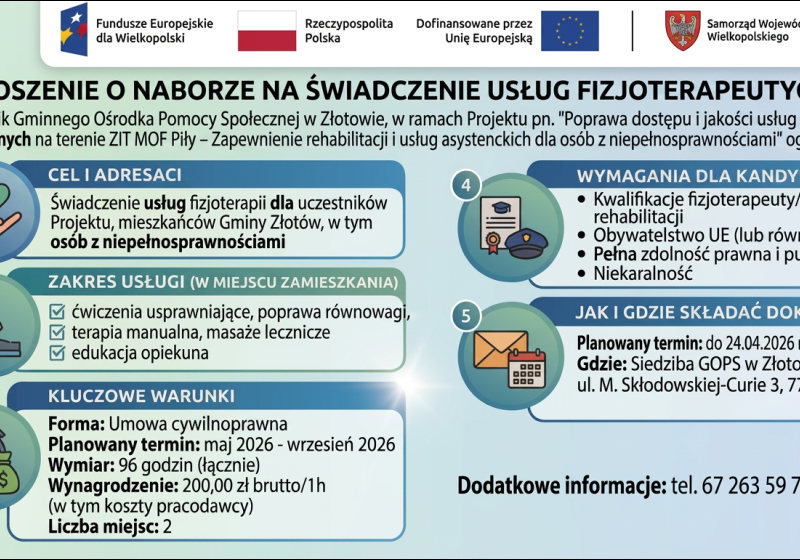 Nabór na świadczenie usług fizjoterapeutycznych